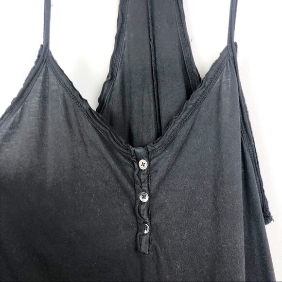 MELROSE & MARKET | Racerback Button Tank Top Black - Picture 3 of 7